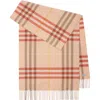 Burberry Wide Check Cashmere Scarf In Teacup