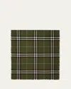 Burberry Giant Check Lightweight Wool Scarf In Green