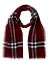 Burberry Wide Check Wool Scarf