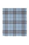 Burberry Wide Check Wool Scarf In Bank Blue