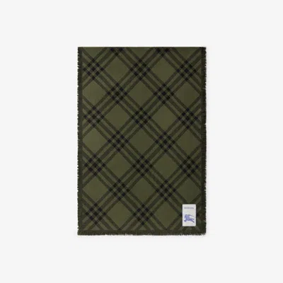 Burberry Wide Check Wool Silk Scarf