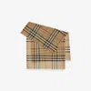 Burberry Beige Check Wool And Silk Blend Scarf In Archive Beige
