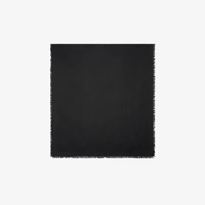 Burberry Wide Check Wool Silk Scarf In Black