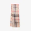 Burberry Check Wool Silk Scarf In Stone