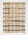 Burberry Wide Ekd Check Wool Silk Scarf