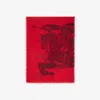 Burberry Wide Ekd Wool Scarf In Oxblood