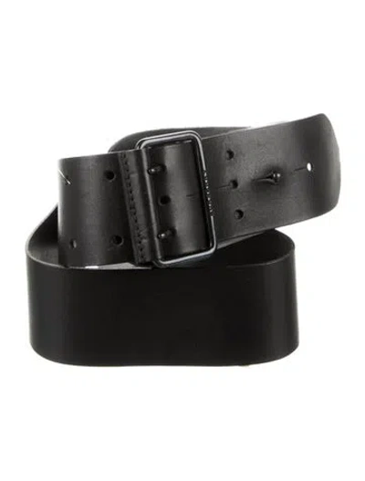 Pre-owned Burberry Wide Leather Belt In Black
