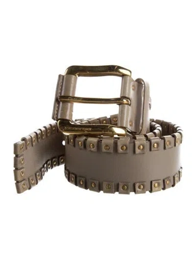 Pre-owned Burberry Wide Leather Waist Belt In Neutrals