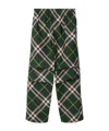 Burberry Men's Check Pattern Trousers With Elastic Waist And Drawstring In Black
