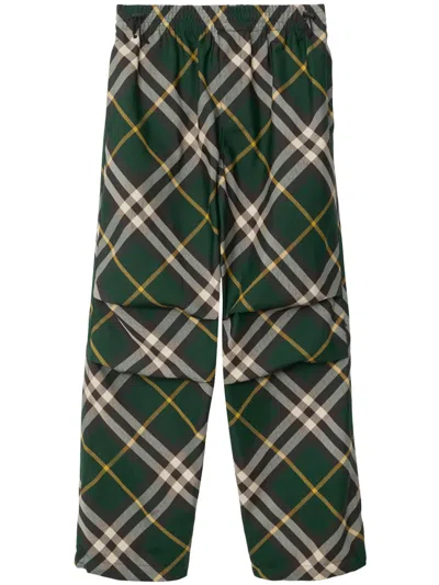 BURBERRY WIDE-LEG CHECKED TROUSERS