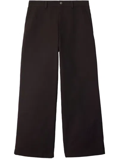 Burberry Wide Leg Chinos In Brown