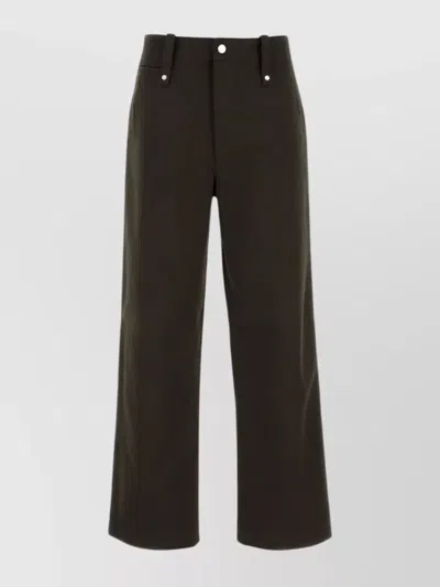 BURBERRY WIDE-LEG COTTON PANT WITH ADJUSTABLE WAIST STRAPS