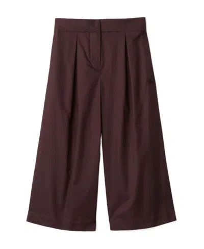 Burberry Wide-leg Cotton Trousers In Black