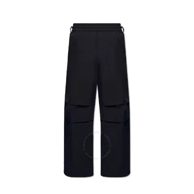 Burberry Wide Leg Equestrian Knight Track Pants In Black