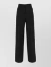 Burberry Wide-leg Pant In Wool Blend In Black