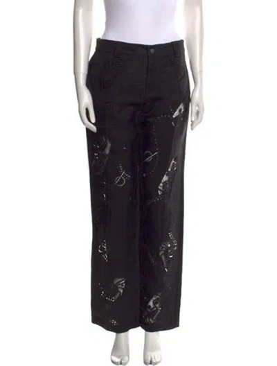 Pre-owned Burberry Wide Leg Pants W/ Tags In Black