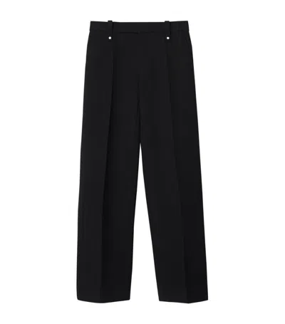 Burberry Wide-leg Tailored Trousers In Black