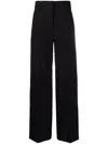Burberry High-waisted Wide-leg Trousers In Schwarz