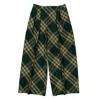 Burberry Wide-leg Tartan Wool Boyfriend Trousers