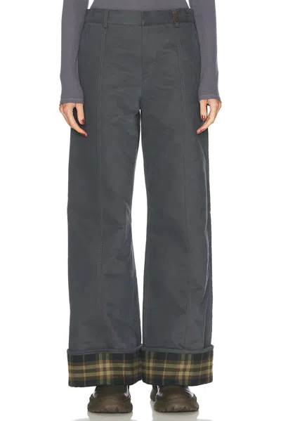 Burberry Trousers In Cotton And Nylon In Grey