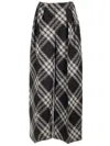 Burberry Double Pleated Checkered Palazzo Pants In Black