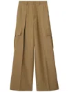 Burberry Wide-leg Wool Cargo Trousers In Brown
