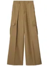 Burberry Wide-leg Wool Cargo Trousers In Brown