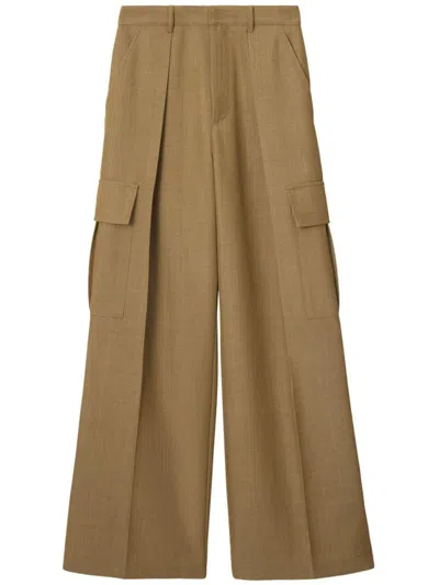 BURBERRY BURBERRY WIDE-LEG WOOL CARGO TROUSERS