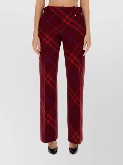BURBERRY WIDE LEG WOOL PANTS WITH BELT LOOPS
