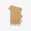Burberry Wide Reversible Check Cashmere Scarf In Black