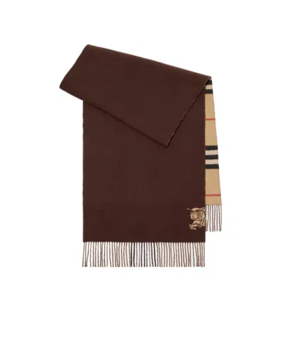BURBERRY WIDE REVERSIBLE CHECK CASHMERE SCARF