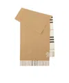 Burberry Wide Reversible Checked Fringed Scarf In Brown