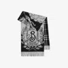 Burberry Wide Reversible Stormy Knight Scarf In Gray