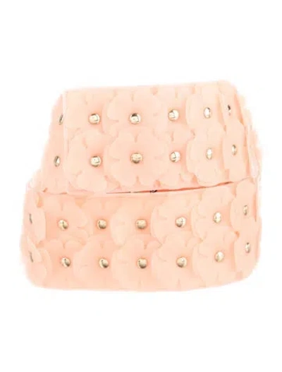 Pre-owned Burberry Wide Rubber Waist Belt In Pink