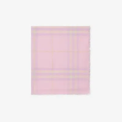 Burberry Wide Wool Scarf With Check Pattern