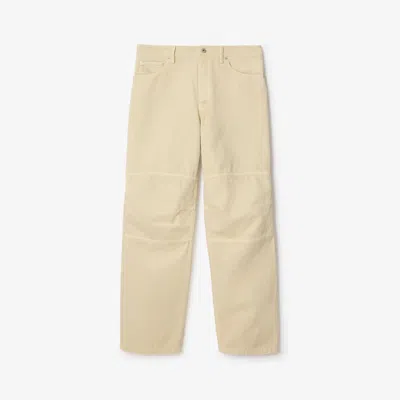 Burberry Wide-leg Cotton Jeans In Neutral