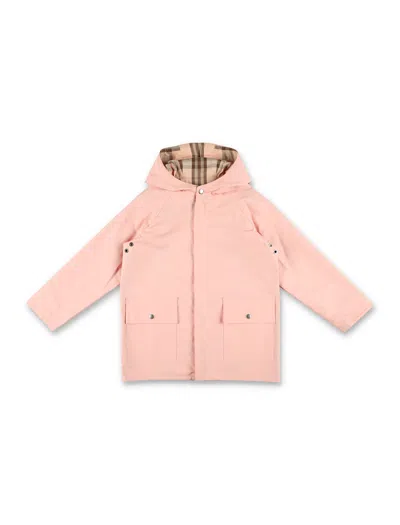 Burberry Kids' Windjacket Hoodie Check In Pink