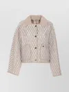 Burberry Wisp Floriston Quilted Jacket With Corduroy Collar In Neutral