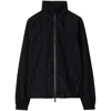 Burberry Logo Embossed Drawstring Jacket In Black