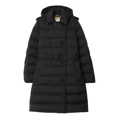 Burberry Hooded Puffer Coat In Black