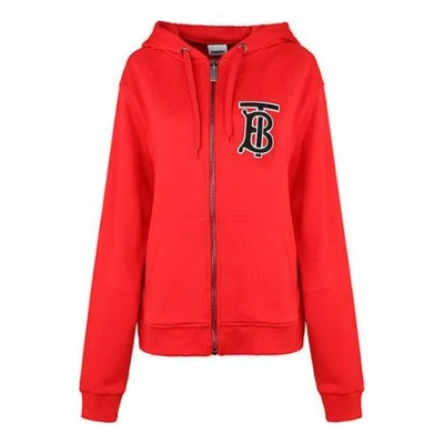 Burberry (wmns)  Alphabet Printing Zipper Hoodie Red