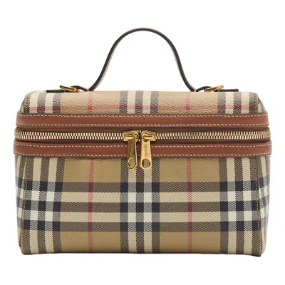 BURBERRY (WMNS) Burberry Check Vanity Bag 'Archive Beige Briar Brown'