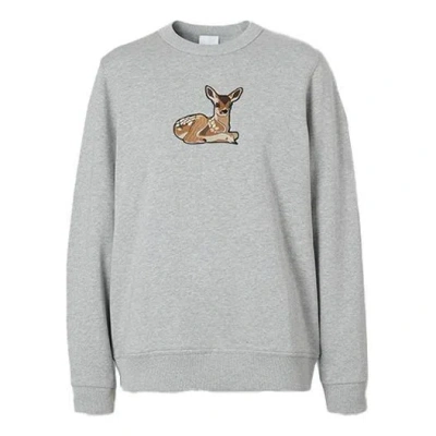 Burberry (wmns)  Deer Pattern Cotton Loose Swea Grey In Gray