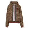 Burberry (wmns)  Logo Stripes Prints Cotton Hoodie Brown