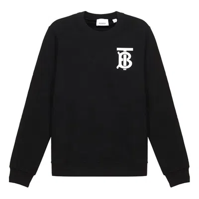 Burberry (wmns)  Pattern Round Neck Long Sleeves Pullover Hoodie Black