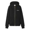 Burberry Paneled Checked Cotton-blend Twill And Cotton-jersey Hoodie In Black