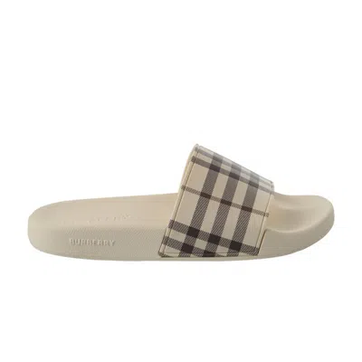 Pre-owned Burberry Wmns Furley Check Sandal 'light Beige' | Tan | Women's Size 3 In Brown