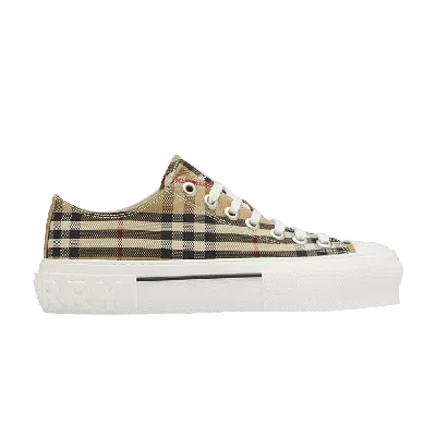 Pre-owned Burberry Wmns Jack Vintage Check Sneaker 'archive Beige' In Brown