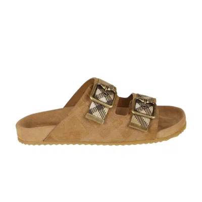 Pre-owned Burberry Wmns Urchin Sandal 'jute' | Tan | Women's Size 4 In Brown