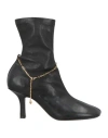 Burberry Leather Ankle Boots Chain Detail In Black